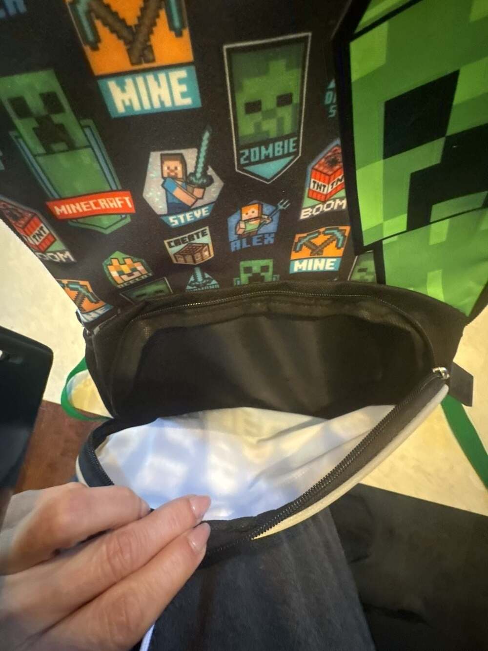 Minecraft 16" Backpack - Black Multi-Color - Picture 4 of 7